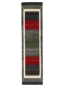 80X300 Tapis Gabbeh Indo Fine Moderne De Couloir Noir/Rouge Foncé (Laine, Inde) Carpetvista