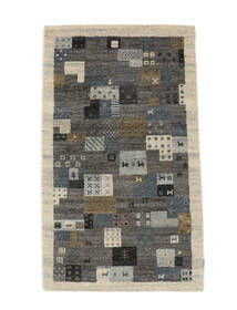 90X160 Gabbeh Indisch Fine Teppich Moderner Schwarz/Dunkelgelb (Wolle, Indien) Carpetvista