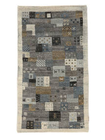 90X160 Gabbeh Indiaas Fine Vloerkleed Modern Zwart/Donker Geel (Wol, India) Carpetvista