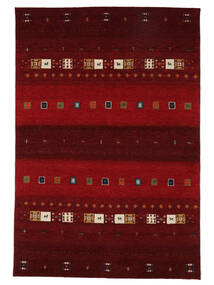 160X230 絨毯 ギャッベ インド Fine モダン ブラック/ダークレッド (ウール, インド) Carpetvista