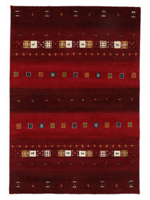 160X230 絨毯 ギャッベ インド Fine モダン ブラック/ダークレッド (ウール, インド) Carpetvista