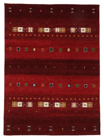 160X230 Tapis Gabbeh Indo Fine Moderne Noir/Rouge Foncé (Laine, Inde) Carpetvista