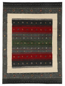 Gabbeh Indisch Fine Teppich 160X230 Schwarz/Orange Wolle, Indien Carpetvista