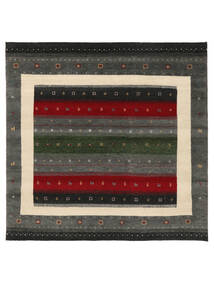 250X250 絨毯 ギャッベ インド Fine モダン 正方形 ブラック/ベージュ 大きな (ウール, インド) Carpetvista