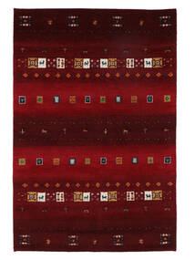 Tapete Gabbeh Indo Fine 120X180 Preto/Vermelho Escuro (Lã, Índia)