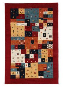 Gabbeh Indisch Fine Teppich 120X180 Dunkelrot/Schwarz Wolle, Indien Carpetvista