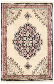  Orientalsk Ghom Silke Teppe 58X83 Beige/Brun Silke, Persia/Iran