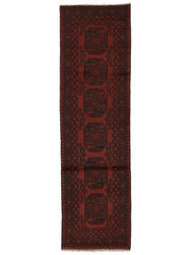  Afghan Fine Rug 79X284 Black/Dark Red Carpetvista