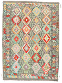 178X247 Kelim Afghan Old Style Vloerkleed Oosters Groen/Donker Geel (Wol, Afghanistan) Carpetvista