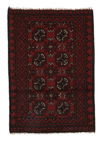  Orientalischer Afghan Fine Teppich 74X110 Schwarz Wolle, Afghanistan Carpetvista