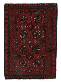 73X110 Tapis Afghan Fine D'orient Noir/Rouge Foncé (Laine, Afghanistan) Carpetvista
