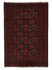  Afghan Fine Vloerkleed 72X109 Wol Zwart Klein Carpetvista