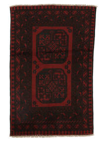 76X120 Tapis Afghan Fine D'orient Noir (Laine, Afghanistan) Carpetvista
