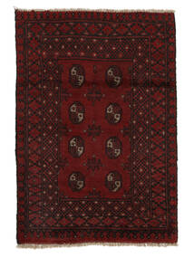 79X114 Tapis Afghan Fine D'orient Noir/Rouge Foncé (Laine, Afghanistan) Carpetvista