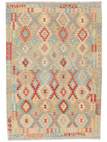 170X240 Kilim Afghan Old Style Rug Oriental Orange/Green (Wool, Afghanistan) Carpetvista