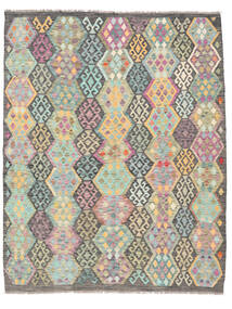 Kilim Afghan Old Style Rug 186X234 Brown/Green (Wool, Afghanistan)