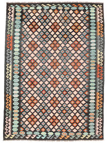  173X238 Kelim Afghan Old Style Matot Matto Musta/Ruskea Afganistan Carpetvista