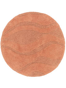 Breeze Bath Mat Terracotta Ø 70 Round Plain (Single Colored) Cotton Washable