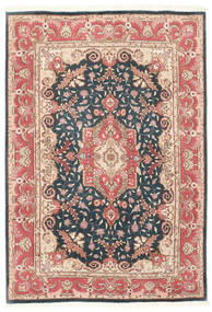  Persischer Täbriz 50 Raj Mit Seide Teppich 103X150 Braun/Beige (Wolle, Persien/Iran)