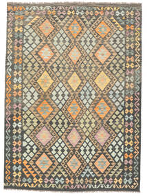 Kelim Afghan Old Style Teppe 180X249 Brun/Svart Ull, Afghanistan Carpetvista