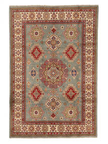 Kazak Fine Teppich 204X305 Braun/Dunkelrot Wolle, Afghanistan Carpetvista