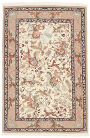  Orientalischer Ghom Kork/Seide Teppich 100X150 Beige/Braun Persien/Iran