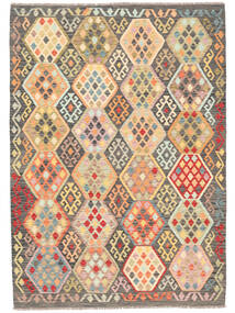 Kelim Afghan Old Style Teppe 174X246 Brun/Oransje Ull, Afghanistan Carpetvista
