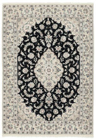 絨毯 ナイン 6La 110X155 ブラック/グレー ( ペルシャ/イラン)