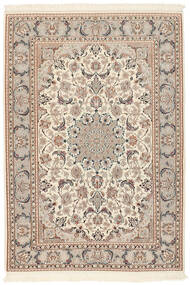 110X155 絨毯 イスファハン 絹の縦糸 オリエンタル ベージュ/茶色 (ペルシャ/イラン)