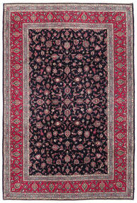 Keshan Teppich 205X300 Schwarz/Dunkelrot Wolle, Persien/Iran