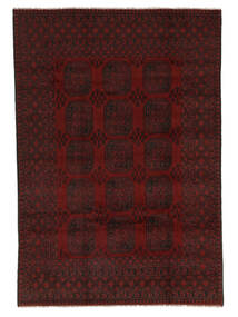 193X284 Afghan Fine Teppich Orientalischer Schwarz/Dunkelrot (Wolle, Afghanistan) Carpetvista