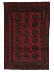 192X287 Χαλι Ανατολής Afghan Fine Μαύρα/Σκούρο Κόκκινο (Μαλλί, Αφγανικά) Carpetvista