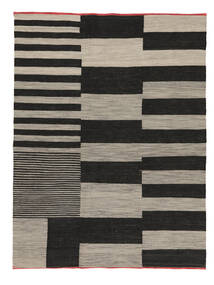 絨毯 キリム モダン 164X221 ブラック/茶色 (ウール, アフガニスタン)