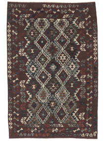 168X255 絨毯 オリエンタル キリム アフガン オールド スタイル ブラック/茶色 (ウール, アフガニスタン) Carpetvista