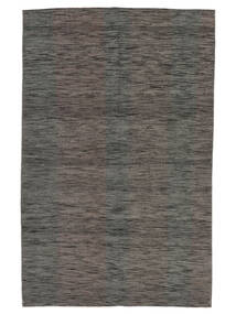 Kilim Modern Rug 154X240 Black/Brown Wool, Afghanistan Carpetvista