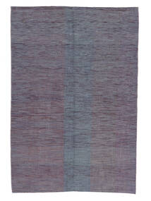 158X231 Alfombra Kilim Moderno Moderna Púrpura Oscuro/Gris Oscuro (Lana, Afganistán) Carpetvista