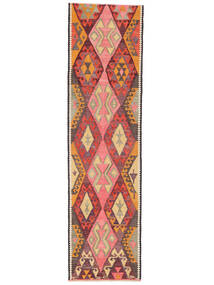 90X335 絨毯 オリエンタル キリム ヴィンテージ トルコ 廊下 カーペット ダークレッド/レッド (ウール, トルコ) Carpetvista