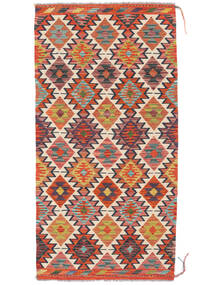  Orientalsk Kelim Afghan Old Style Teppe 97X193 Rød/Brun (Ull, Afghanistan)