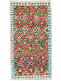  Kelim Afghan Old Style Vloerkleed 103X197 Donkergrijs/Groen Carpetvista