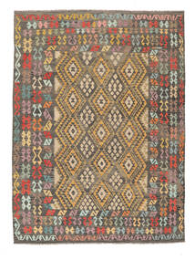  258X348 Kelim Afghan Old Style Matot Matto Ruskea/Oranssi Afganistan Carpetvista