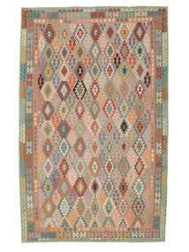  Kelim Afghan Old Style Teppe 307X491 Grønn/Brun Carpetvista