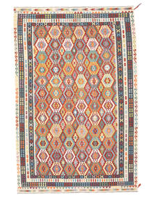  Kelim Afghan Old Style Vloerkleed 301X478 Wol Donkergrijs/Oranje Groot Carpetvista