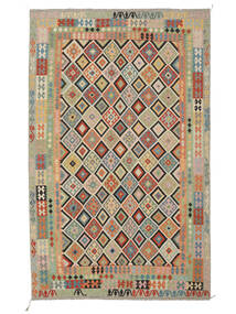  Kelim Afghan Old Style Matot 304X493 Villamatto Tummankeltainen/Ruskea Suuri Matto Carpetvista
