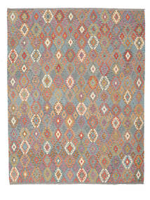 312X395 Tappeto Orientale Kilim Afghan Old Style Grigio Scuro/Marrone Grandi (Lana, Afghanistan) Carpetvista
