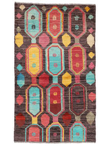 88X147 Moroccan Berber - Afghanistan Teppich Moderner Schwarz/Dunkelrot (Wolle, Afghanistan) Carpetvista