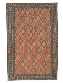  Oosters Kelim Afghan Old Style Vloerkleed 313X480 Bruin/Donkerrood Groot Wol, Afghanistan Carpetvista
