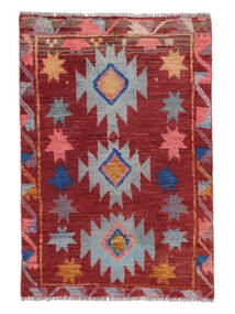 絨毯 Moroccan Berber - Afghanistan 74X113 ダークレッド/ダークグレー (ウール, アフガニスタン)