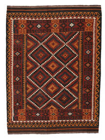 228X312 Kelim Maimane Teppich Orientalischer Schwarz/Dunkelrot (Wolle, Afghanistan) Carpetvista