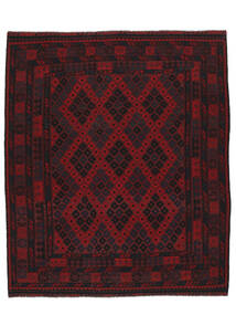 絨毯 キリム マイマネ 258X303 ブラック/ダークレッド 大きな (ウール, アフガニスタン)