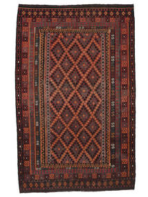 265X416 Dywan Kilim Maimane Orientalny Czarny/Ciemnoczerwony Duży (Wełna, Afganistan) Carpetvista